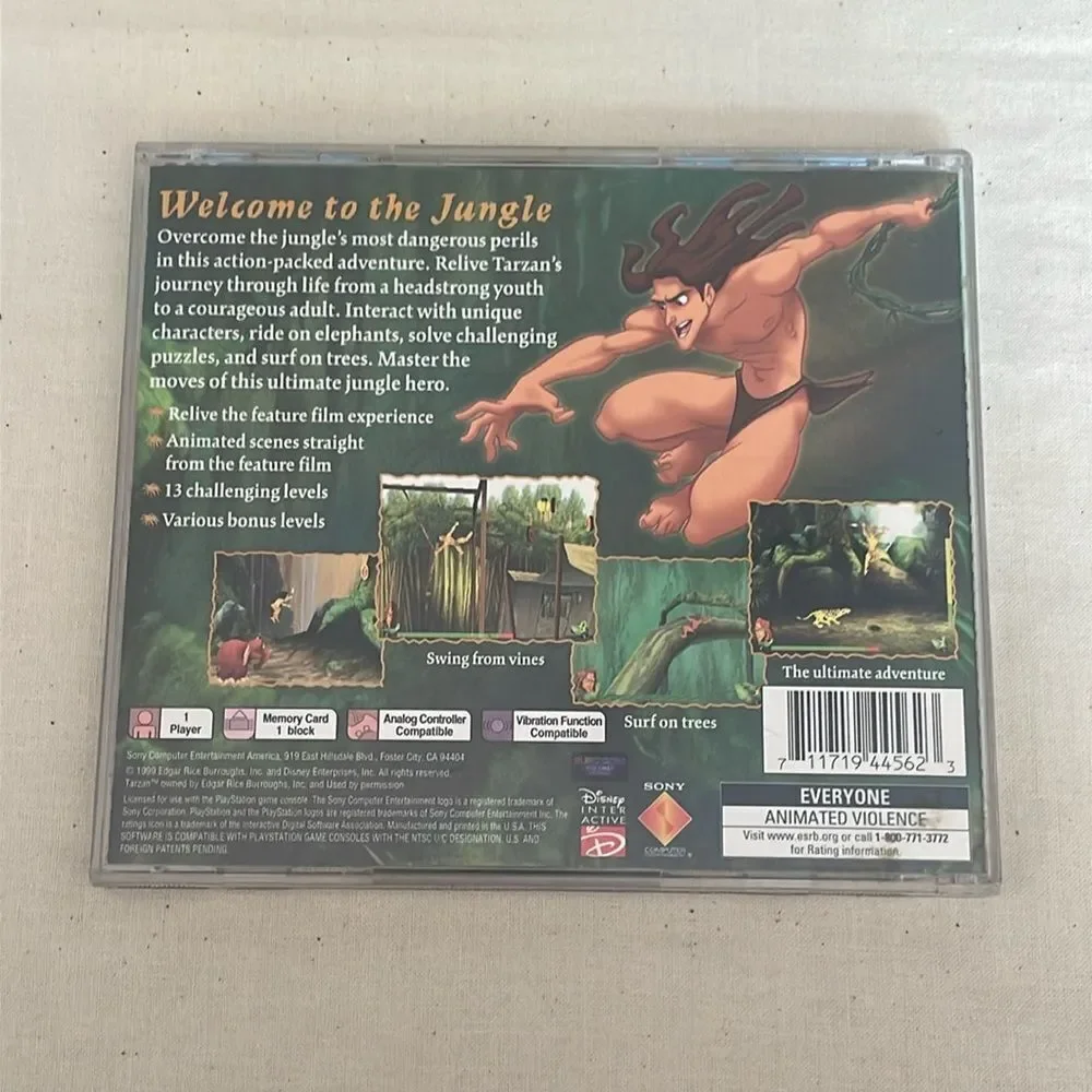 PlayStation Tarzan the Movie Greatest Hits Game Vintage Computer video game